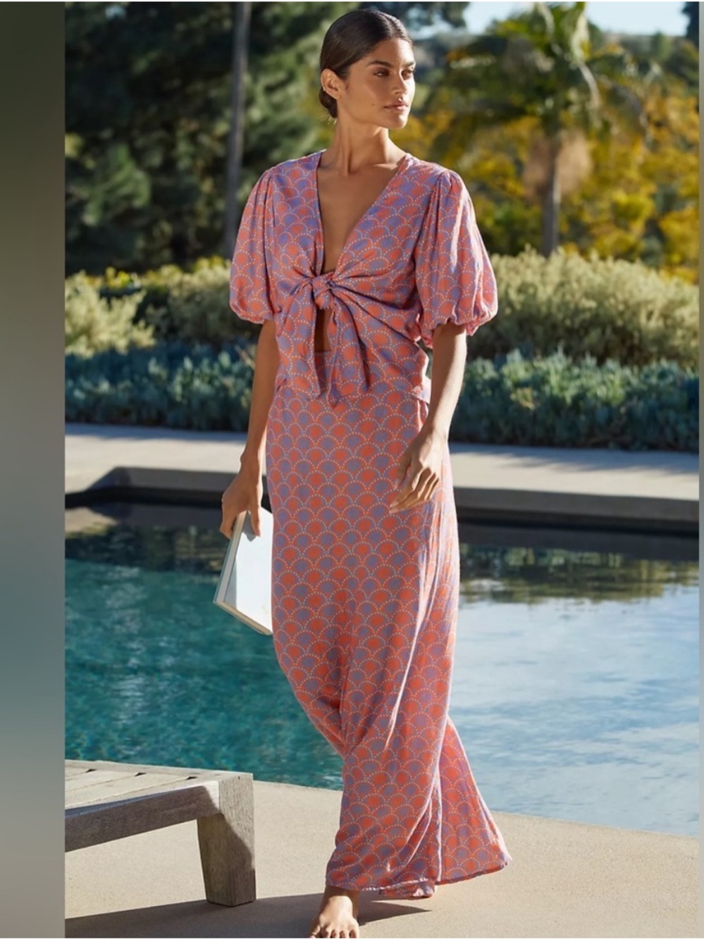 Beach Riot Marta Maxi Dress Siren Shells women’s Small orange lavender new nwt